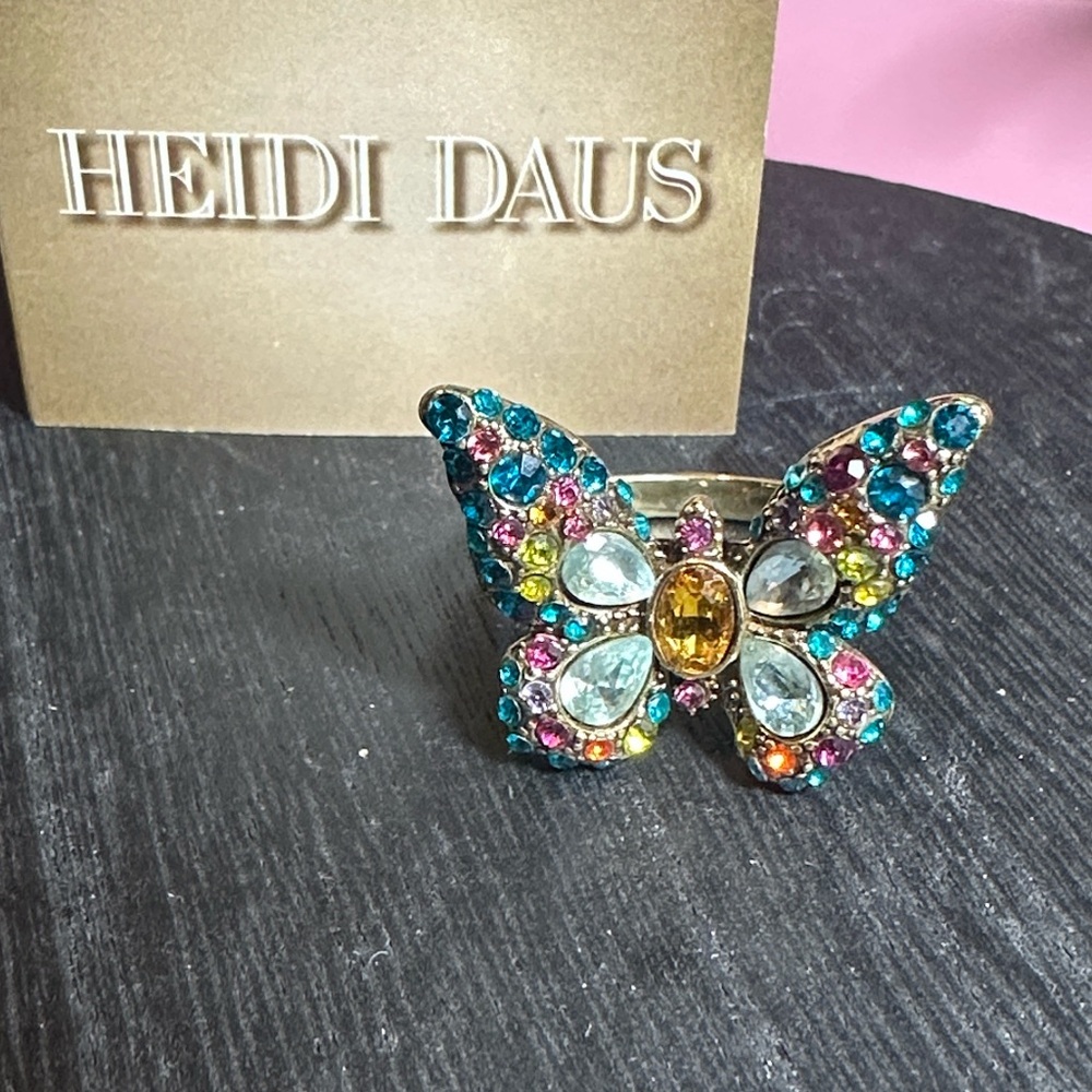 Heidi Daus ring Butterfly ladies size 11 gems crystals